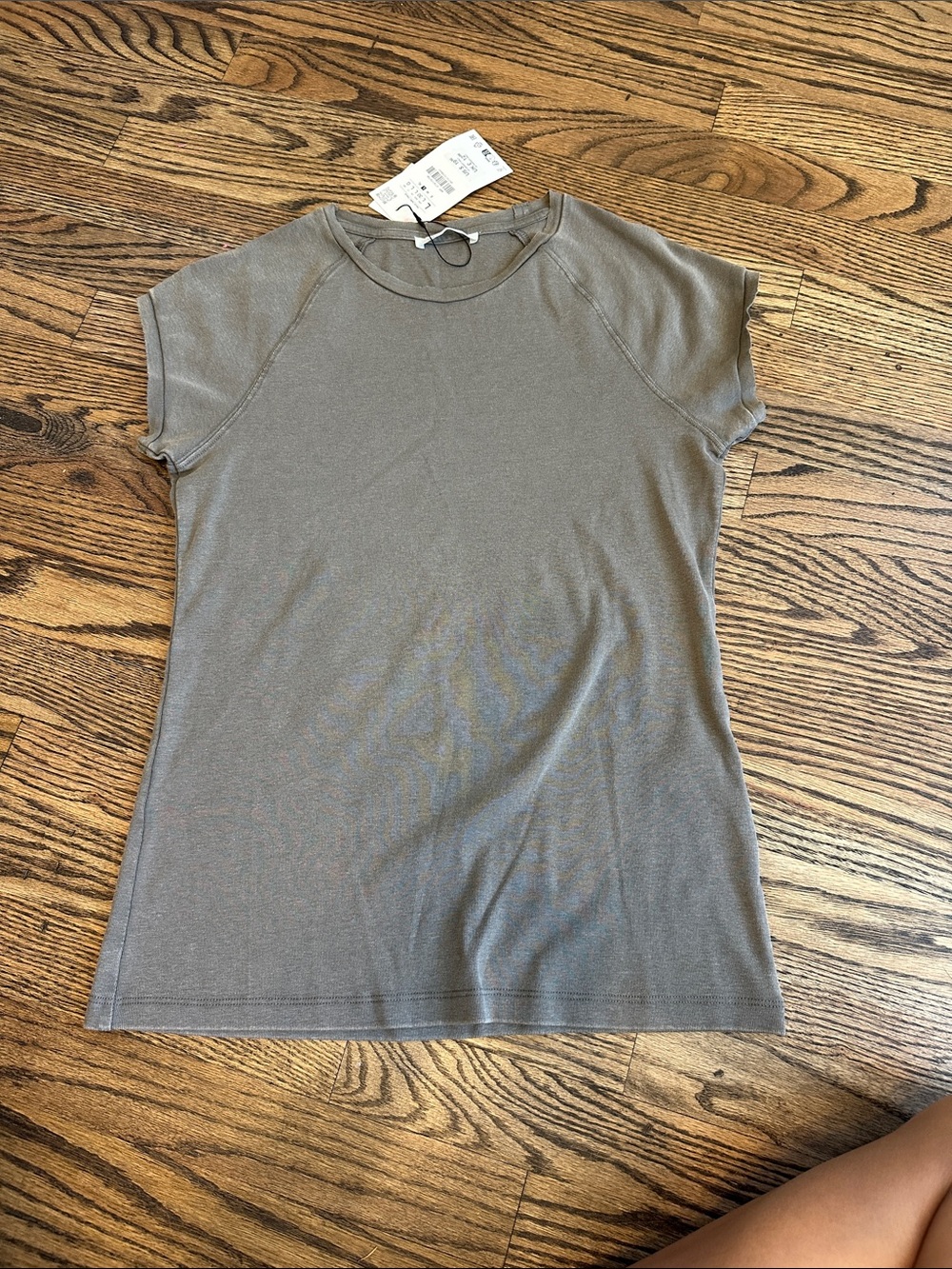 Zara Short Sleeve Crewneck Top - Taupe Gray